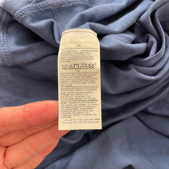 Old Navy Plus 2X Jumpsuit One Piece Activewear Power Chill Blue Shelf Bra - Picture 3 of 10